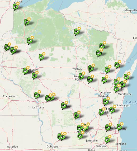 WGA State Trail Cache Series Map
